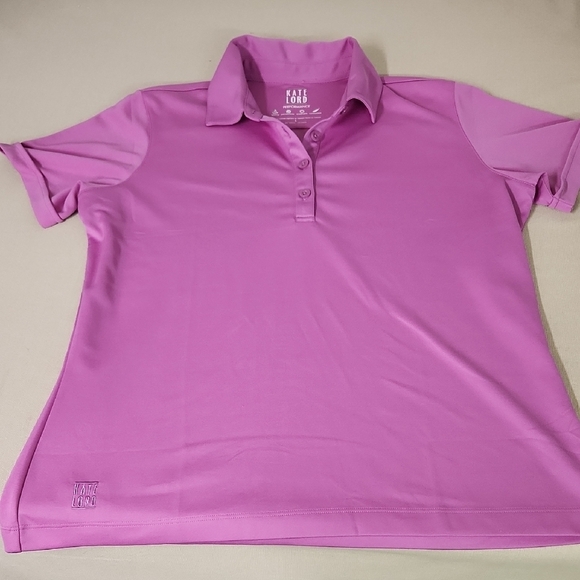 Kate Lord Tops - Women's Pink Polo Performancw Shirt Size Large